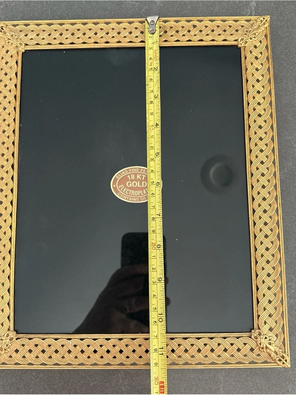 Elias Artmetal Picture Photo Frame Gold 18kt Pewter, Used 8x10”
